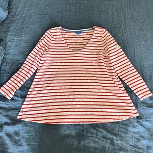 Joules Harbour Lights V-neck swing Tee Shirt size 6 EUC/NWOT